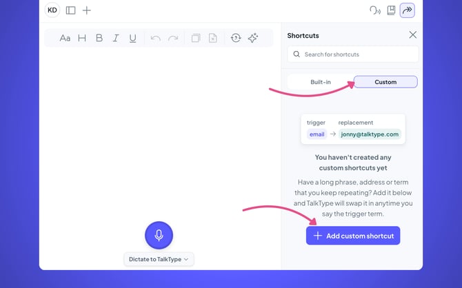 Adding Removing custom shortcuts 2