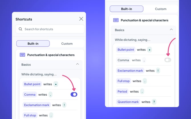 Adding Removing custom shortcuts 5