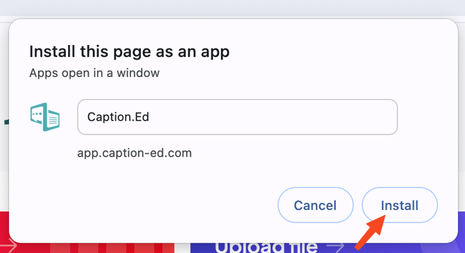 Download Caption.Ed from Google Chrome on macOS 2