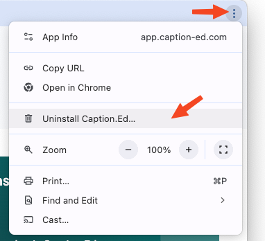 Download Caption.Ed from Google Chrome on macOS 4