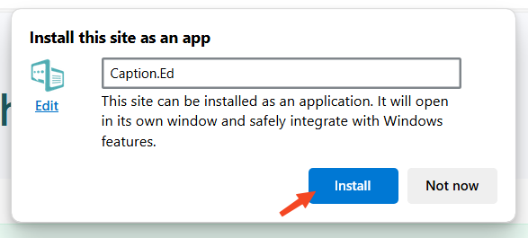 Download Caption.Ed from Microsoft Edge 2