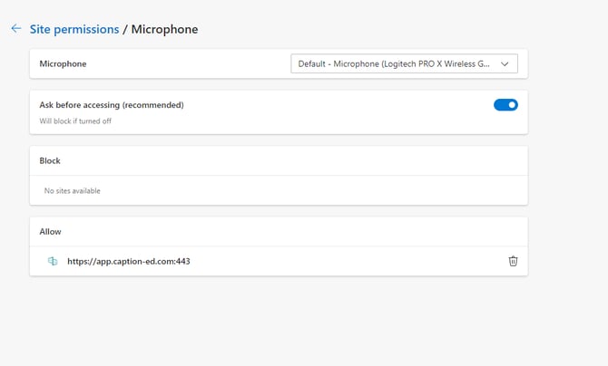 Fixing Microsoft Edge (Desktop) Microphone Permissions 3