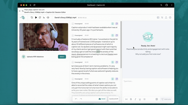 How do you search for a word in your transcript