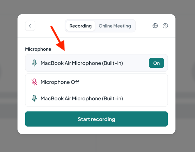 How to record a meeting using the browser and microphone 3
