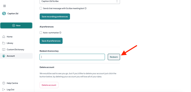 How to redeem a license key if you have already created an account 2