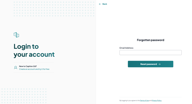 How to reset your password Caption.Ed