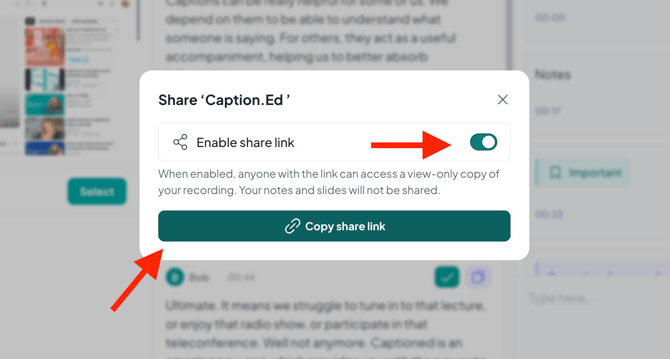 How to share your recording 2