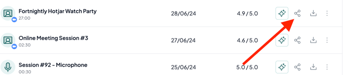 How to share your recording 3