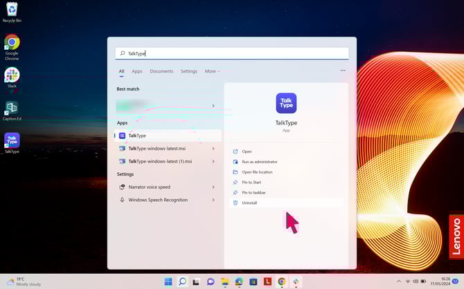 How to uninstall TalkType