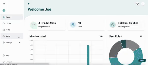 Inviting a new user to your organisation in Caption.Ed