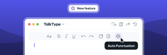 New feature, Auto-punctuation, no text, 600x200