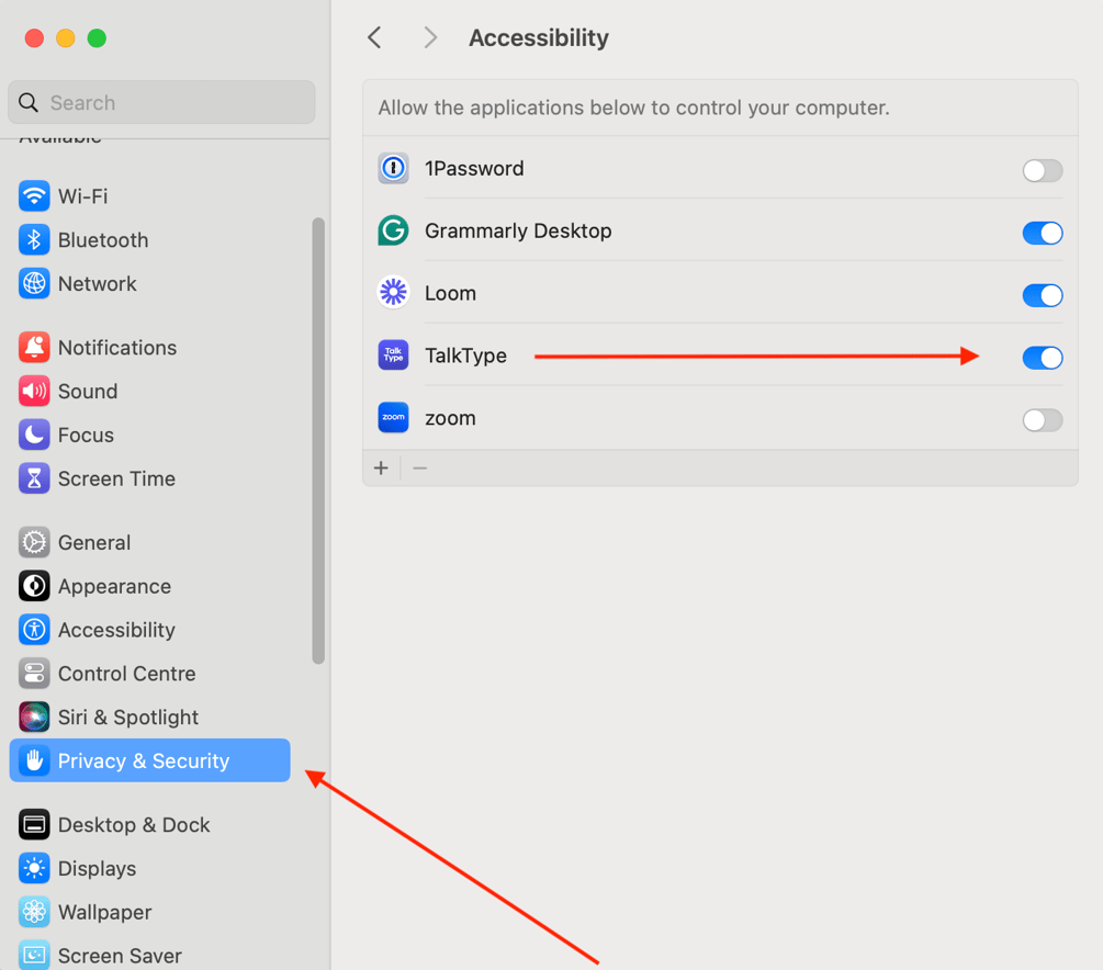 Privacy Settings for MacOS