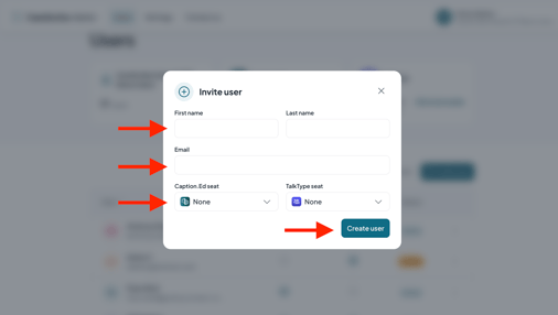 Image showing where to add the users information