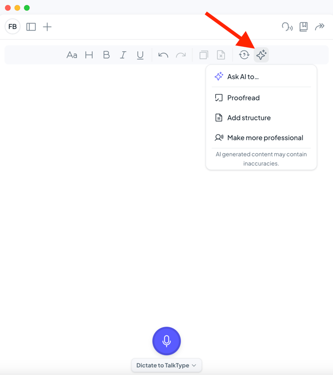 Using AI with TalkType 3