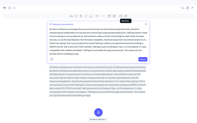 Using AI with TalkType 6