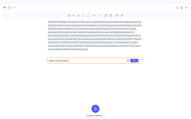 Using AI with TalkType 7