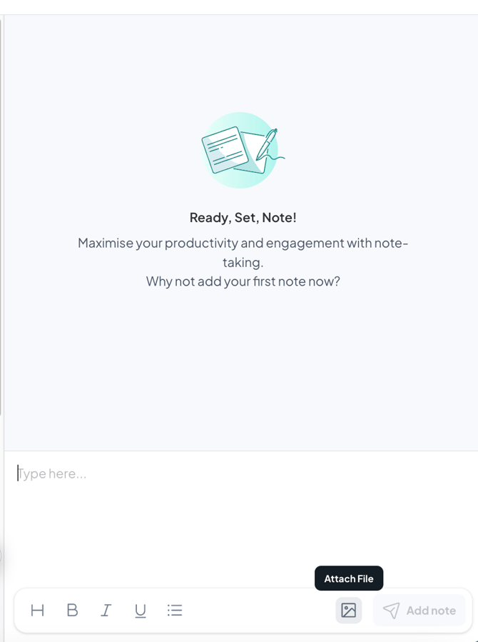 What files can you attach to your notes section within Caption.Ed